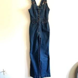 S.O.B Shades of Blue Vintage High Rise Denim Overalls Women's Size 11